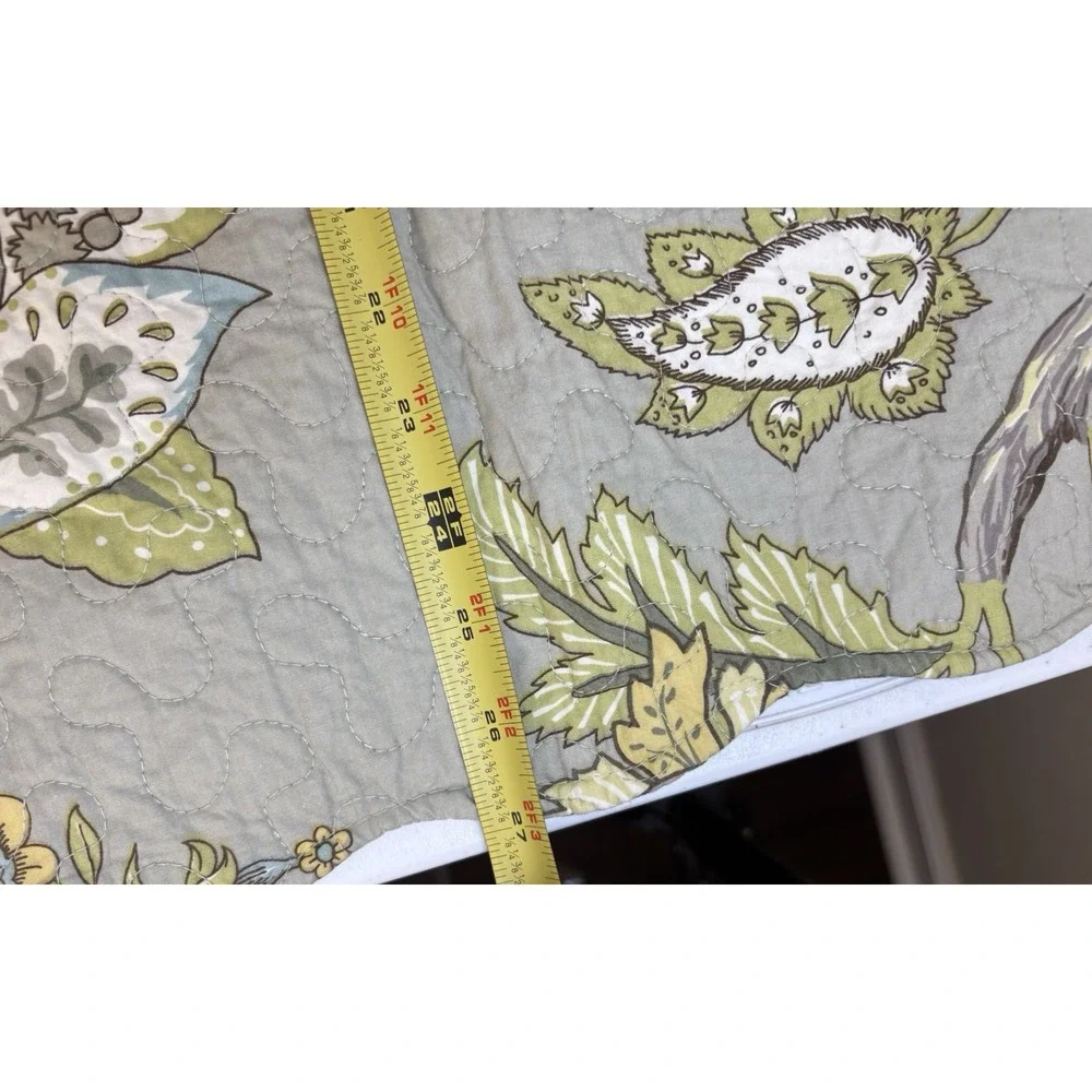 Clarice Dove Pattern Standard Size Pillow Shams Reversible Stripe Set Of 2